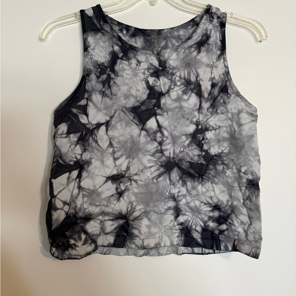 Tangerine Black and Gray Tie-Dye Tank Top